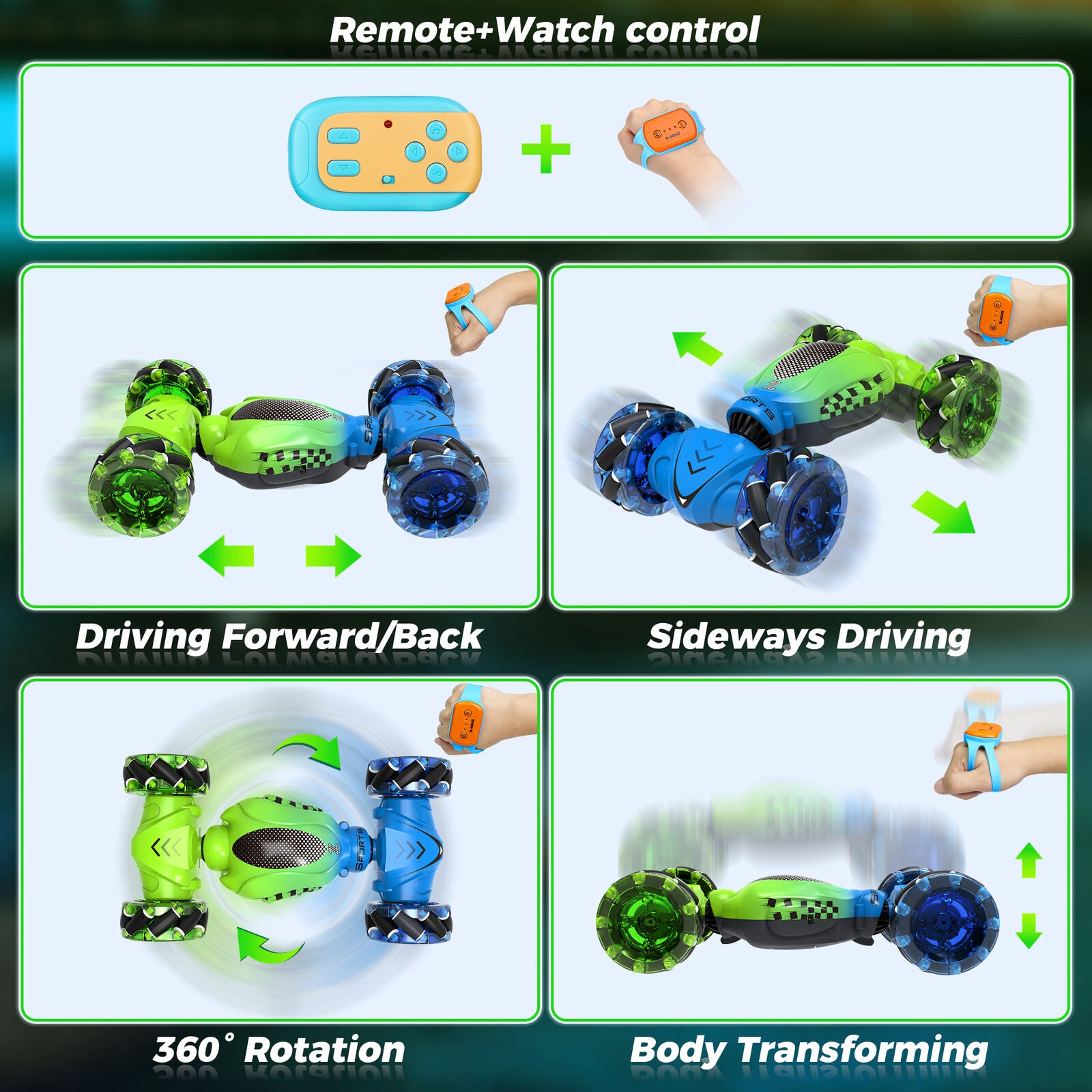 RC Stunt Car 4WD Hand Gesture 360° Sensing Off-Road Remote Control Twist Car Toy