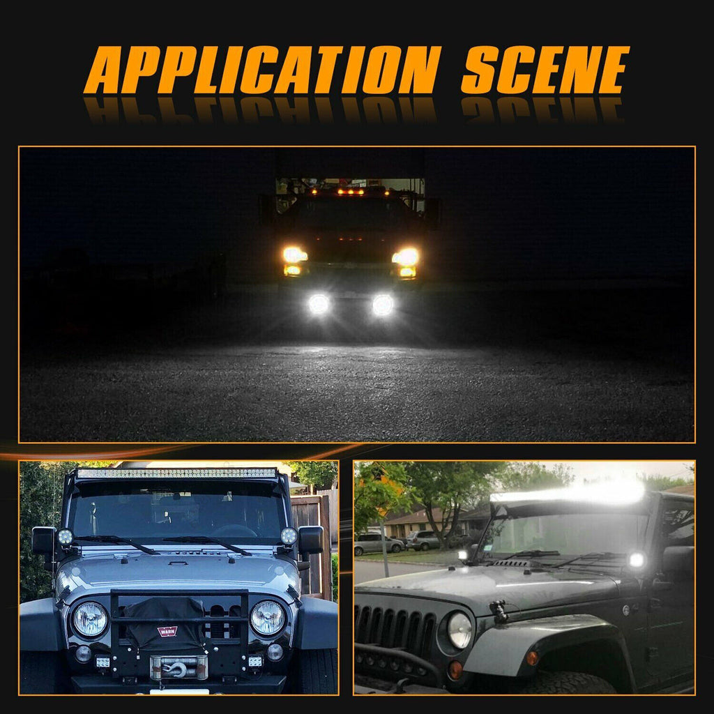12V LED Work Light Bar Flood Spot Lights With Adjustable mounting bracket Driving Lamp Offroad Car Truck ATV SUV