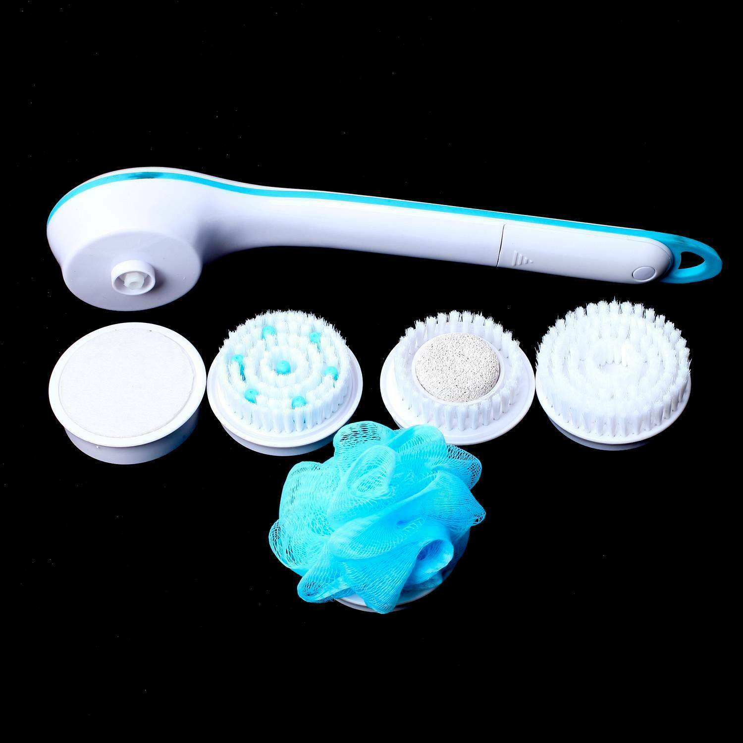 Electric Spinning Spa Brush Handled Body Bath Shower Back Brush with 5 heads AU