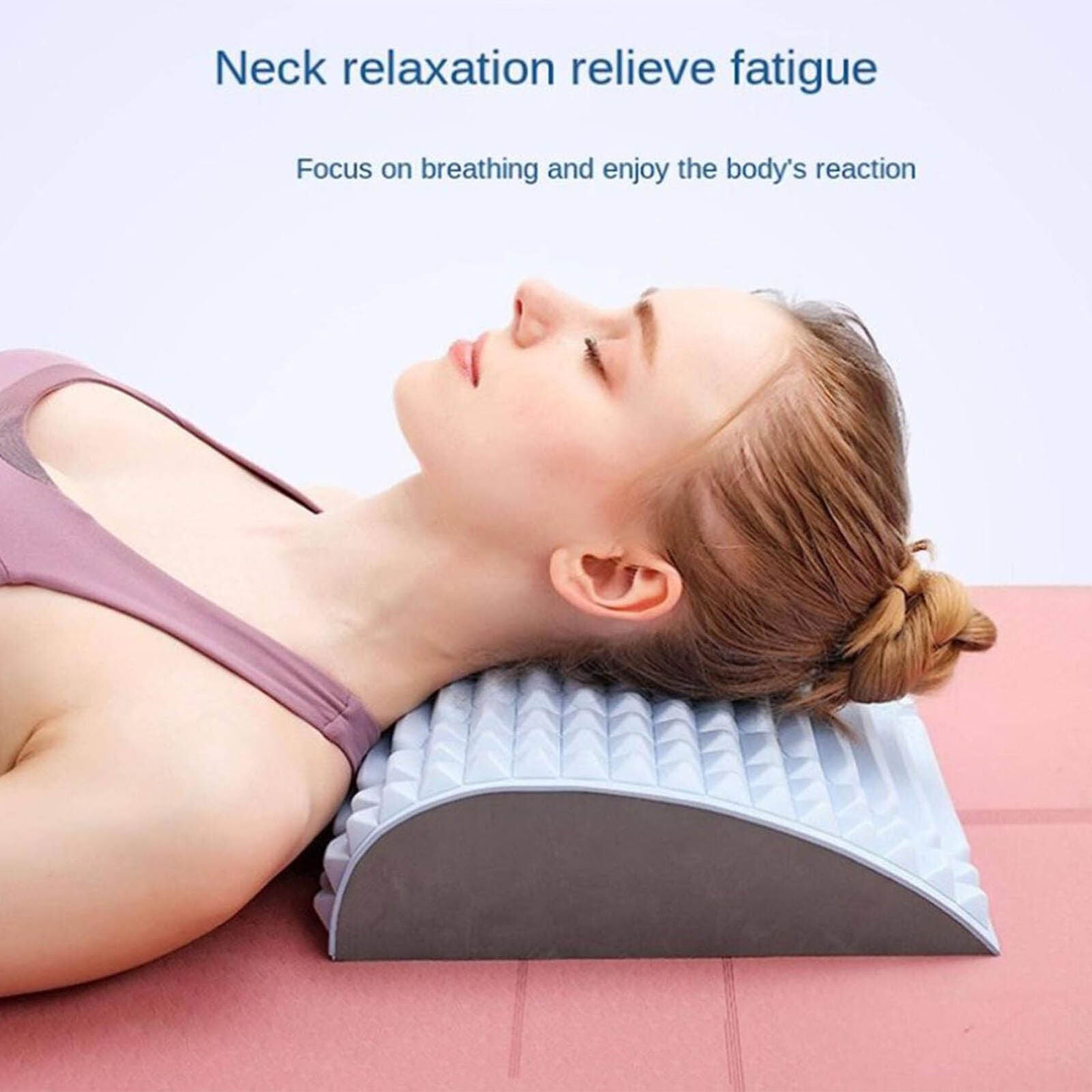 Neck Back Massager Stretcher Fitness Lumbar Support Waist Spine Pain Relief Tool