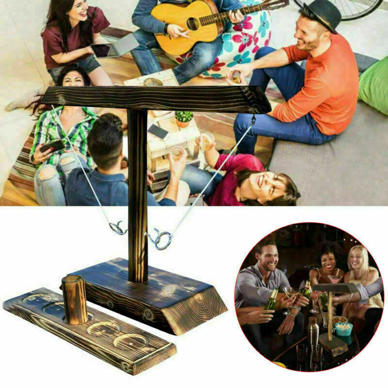 Hook and Ring Toss Battle Bars Game Balance Team Toys Family Party Christmas AU