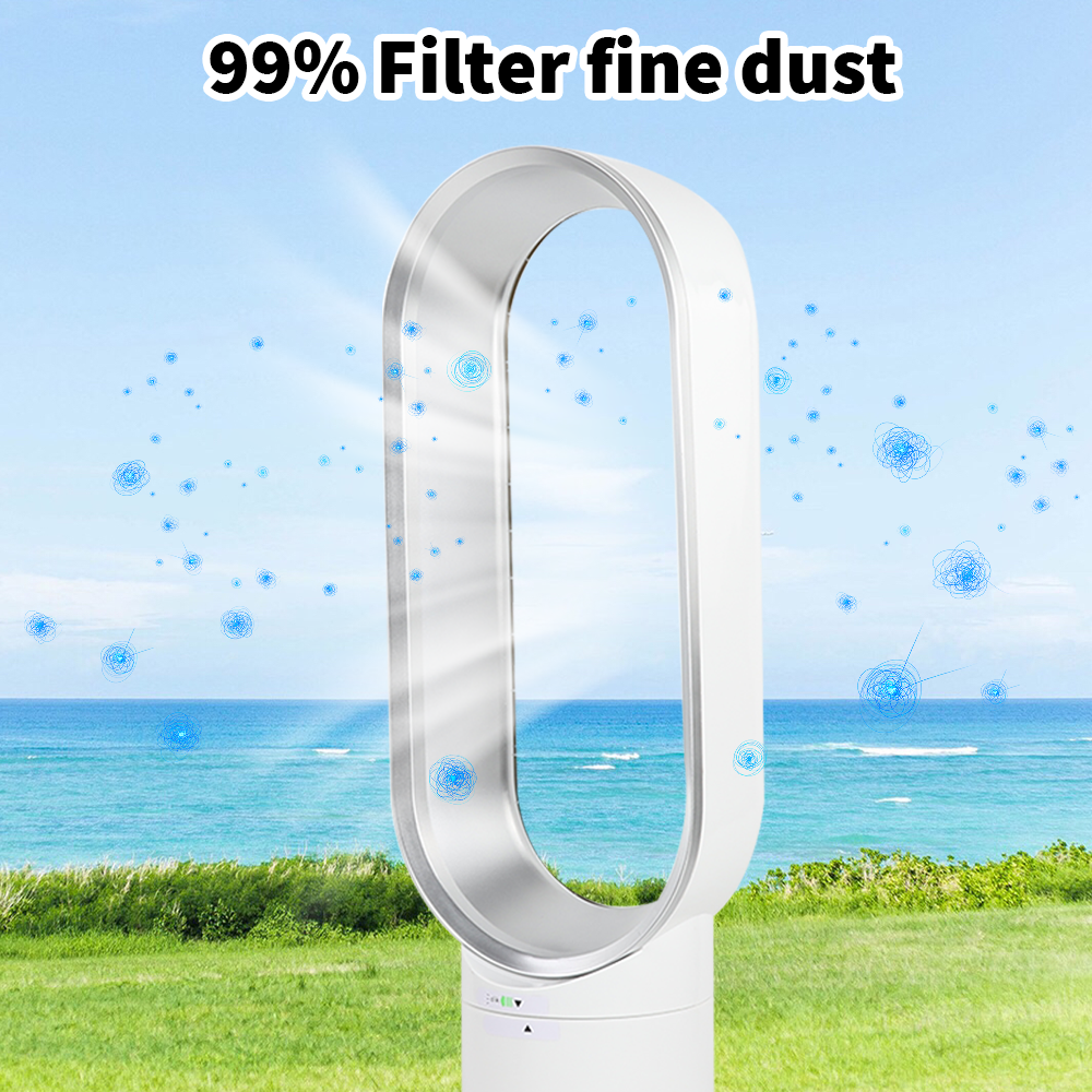 16" Bladeless Fan Airflow Cooling Fan Low Db with Remote Control Summer Cooler