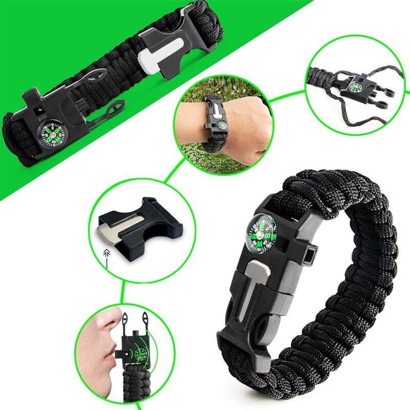 39In1 Tactical Emergency Outdoor Survival Kit Hiking Camping SOS Tool Equipment