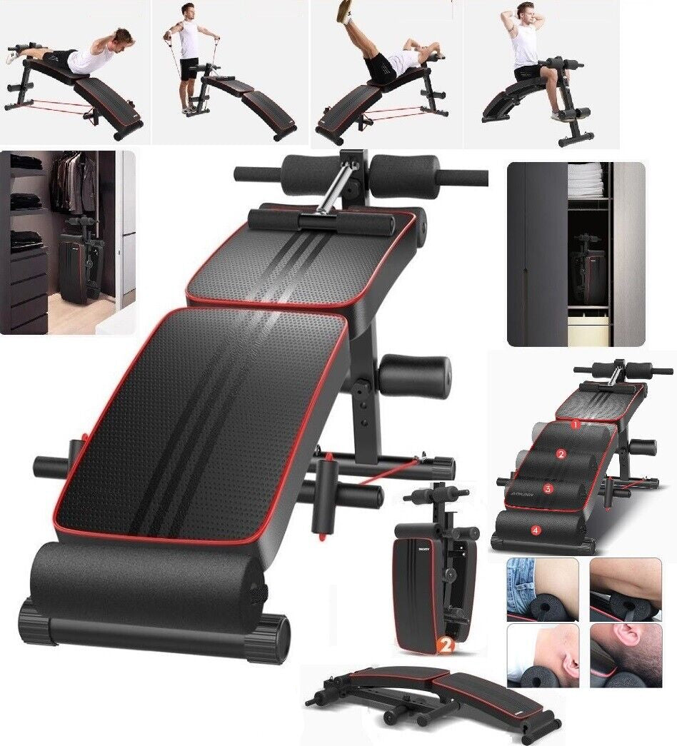 Adjustable Foldable Sit up Abdominal Bench Press Weight Gym Ab Exercise Fitness
