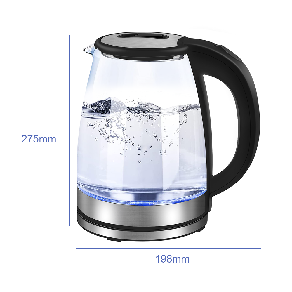 2L Glass Cordless Kettle Electric Dual Wall 360° Rotating Base LED Water Maker Jug Stainless Steel
