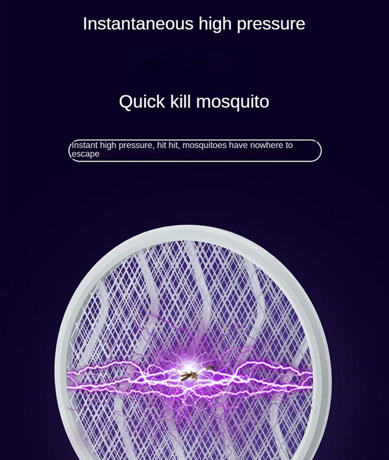 5IN1 Electric Mosquito Zapper Fly Bug Swatter Insect Killer Rechargeable Racket