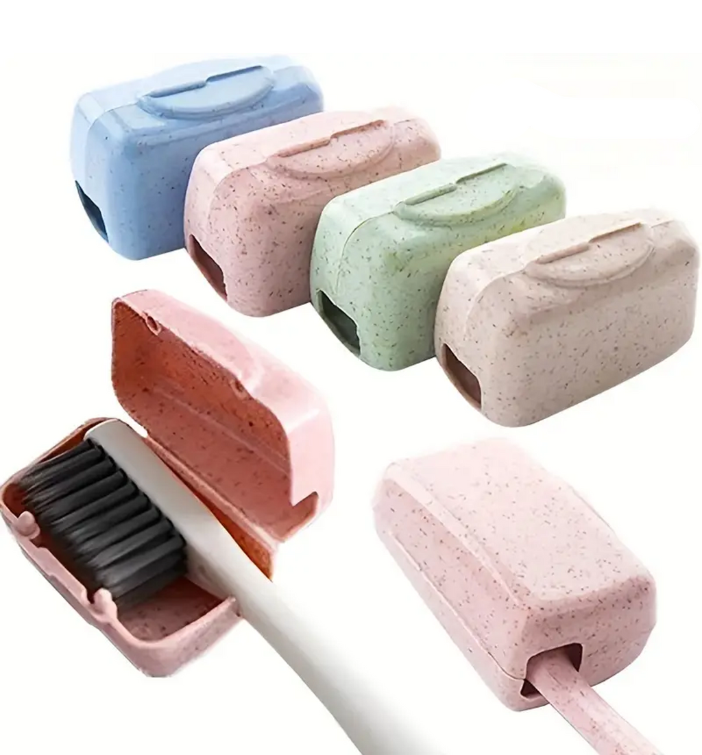 4Pcs Portable Toothbrush Head Cover Caps Travel Holder
