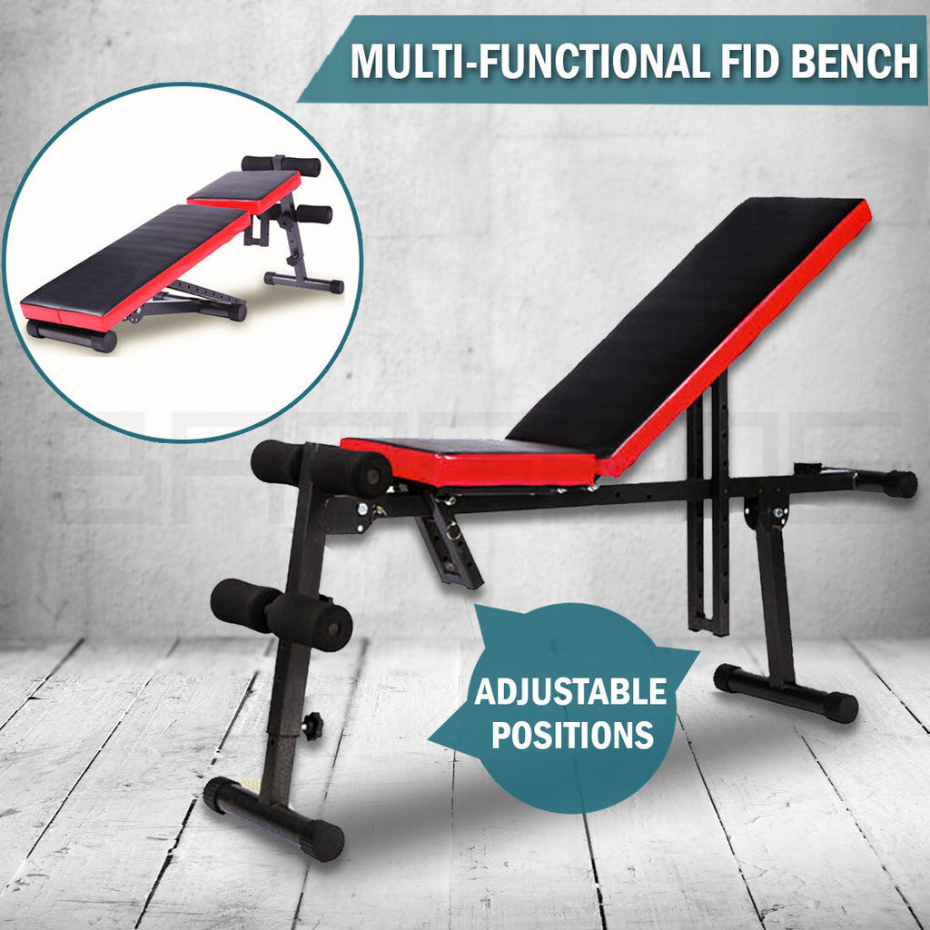  Fitness Flat Incline Decline Press Gym Home Adjustable Sit up Weight FID Bench