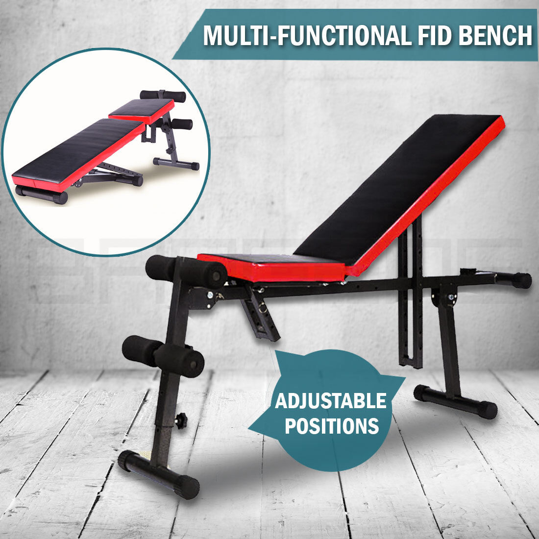  Fitness Flat Incline Decline Press Gym Home Adjustable Sit up Weight FID Bench