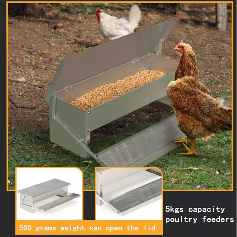 Automatic Chicken Feeder Chook Food Feeder Capacity Treadle Self Opening Pou