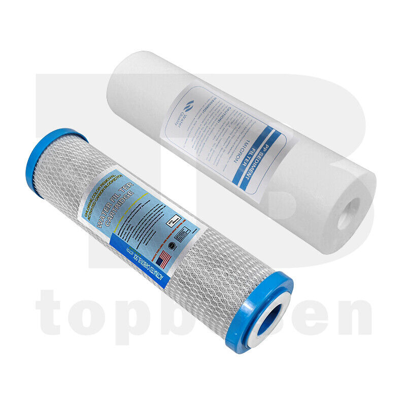 2 Set 0.5 Micron Sediment Coconut Carbon Replacement Water Filter Cartridges