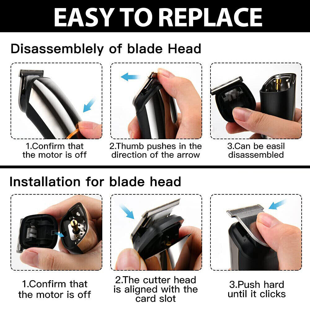 Pro Men'S Cordless Hair Clippers Beard Trimmer Electric Shaver Groomer Haircut