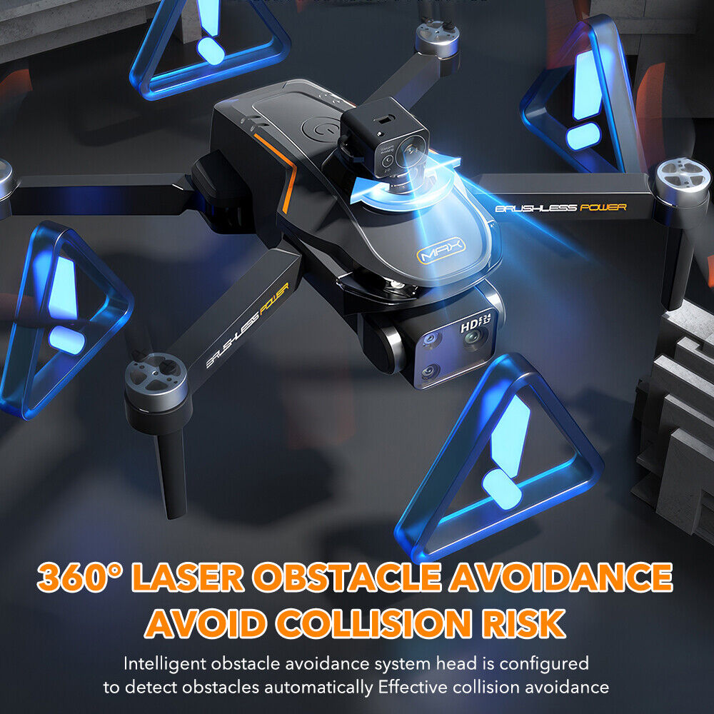 8K Wifi Brushless Drone with HD Triple Camera Foldable GPS 5G RC Quadcopter Toys