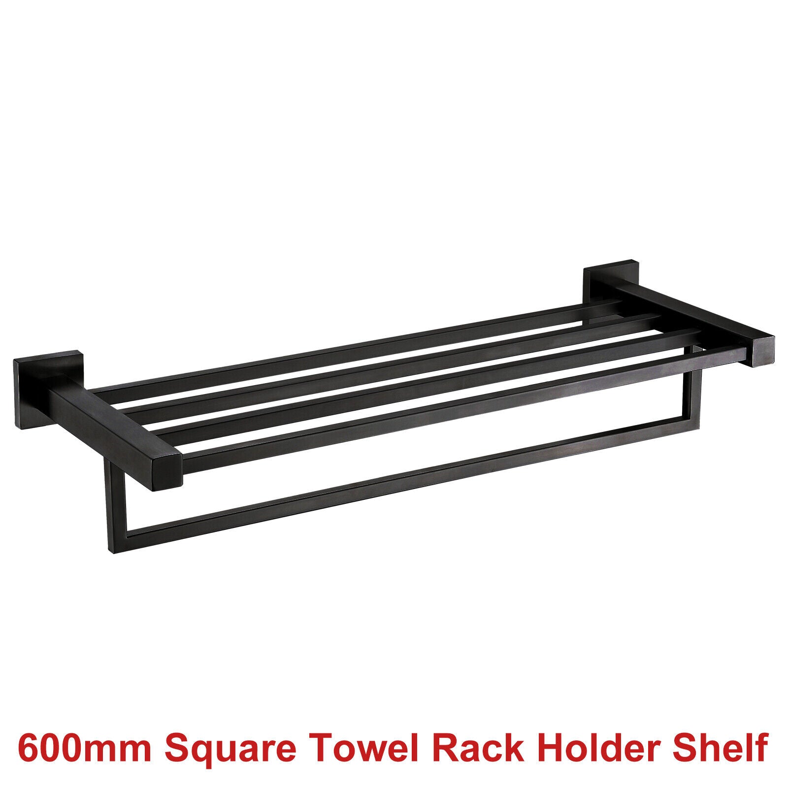 ACA Bath Towel Rail Rack Hook Toilet Brush Paper Holder Accessory Black