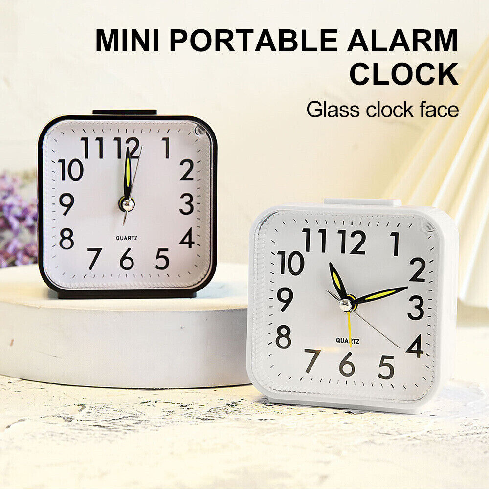 Quartz Alarm Clock with Night Light Notick Quiet Concise Design Snooze Silent Small Bedside Clock