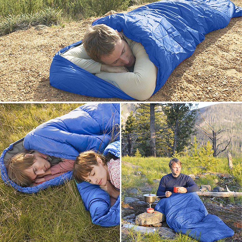  Sleeping Bags Single Camping Hiking Winter Thermal Grey Blue 0°C-20°C