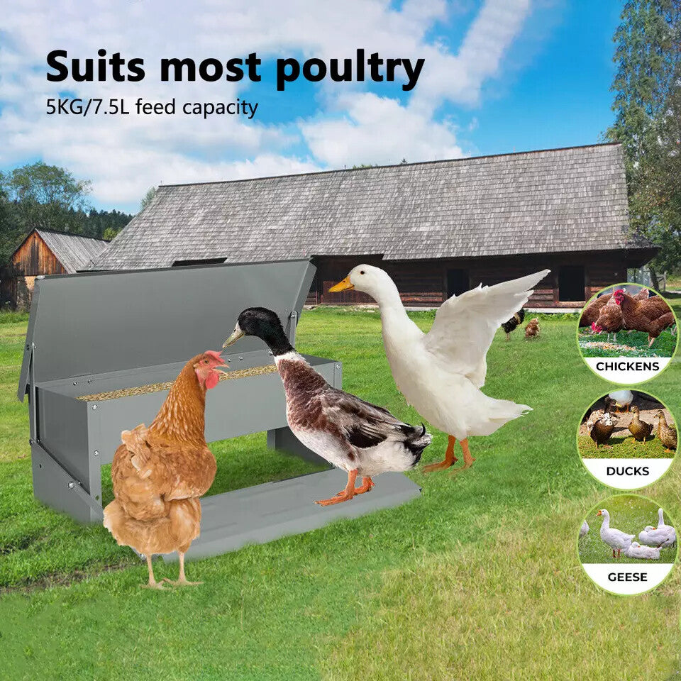 Automatic Chicken Feeder Chook Food Feeder Capacity Treadle Self Opening Pou