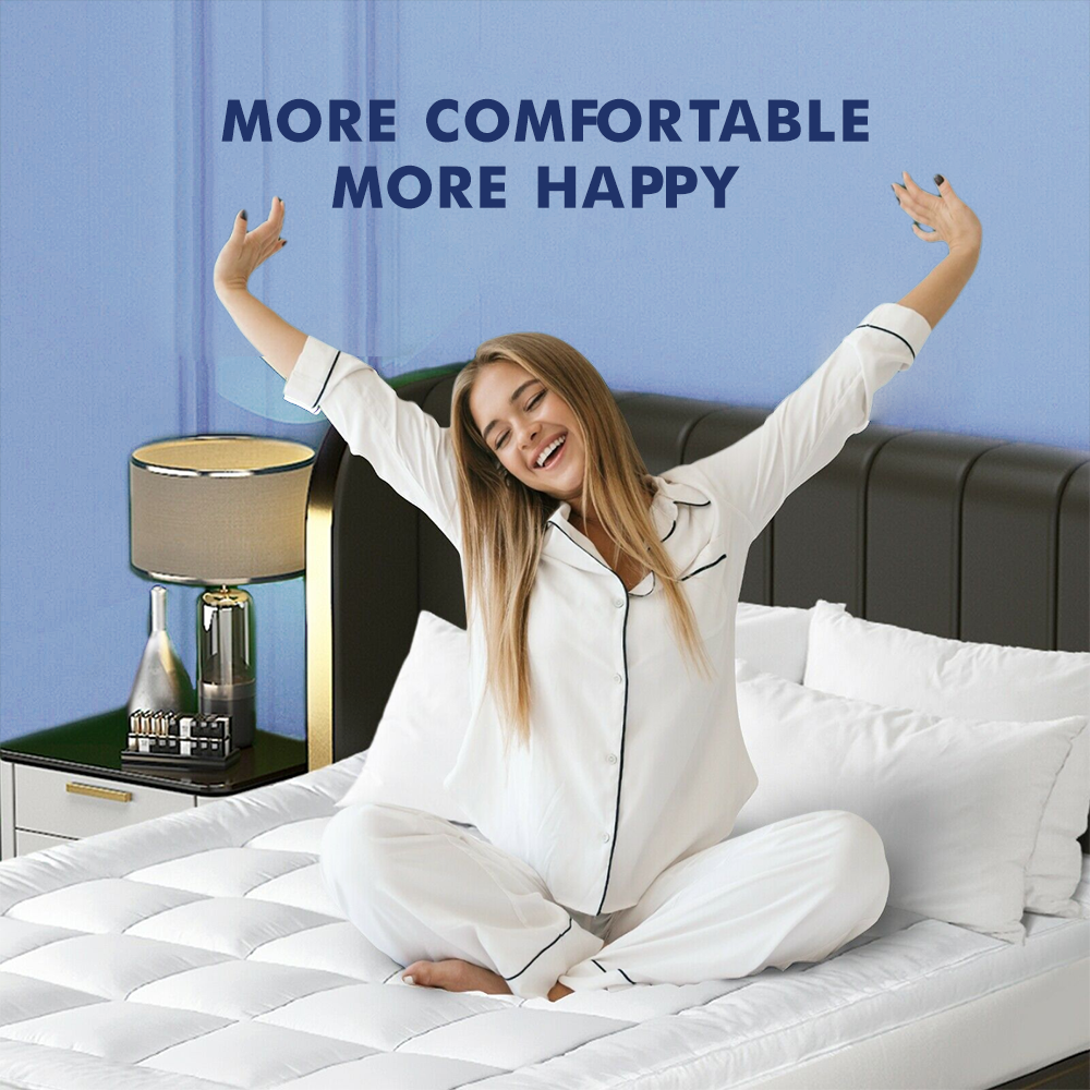 Bed Pillowtop Mattress Topper Mat Pad Protector Cover Single Double Queen King