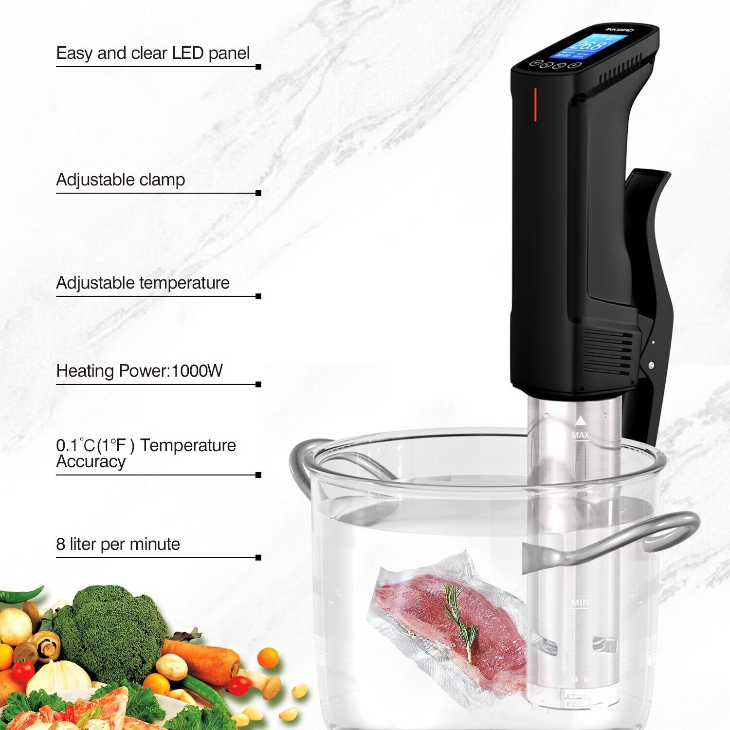 Wifi Sous Vide Programmable Precision Cooker 3D Water Circulation Smart Immersion Circulator