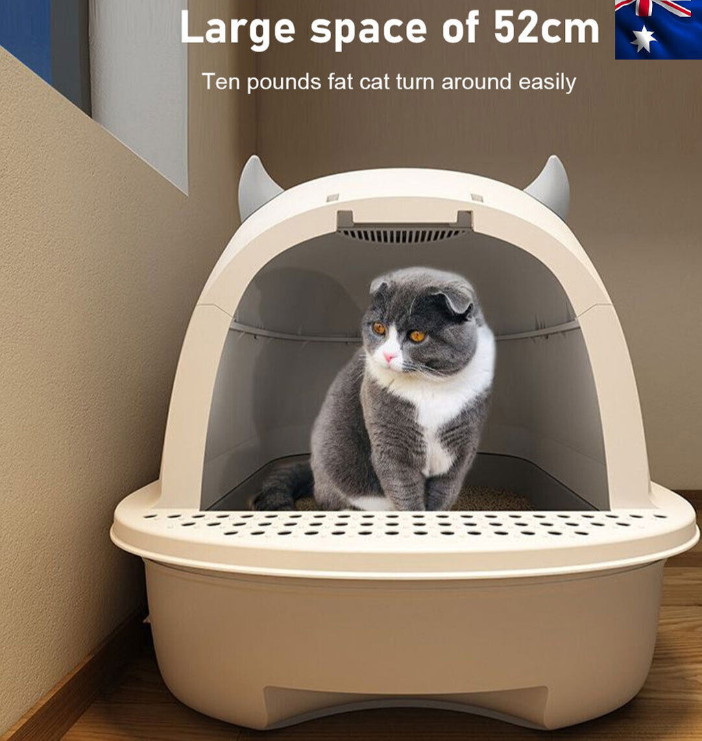Large Cat Litter Box Self Cleaning Pan Drawer Anti-Splashing Cat Potty Tray AU