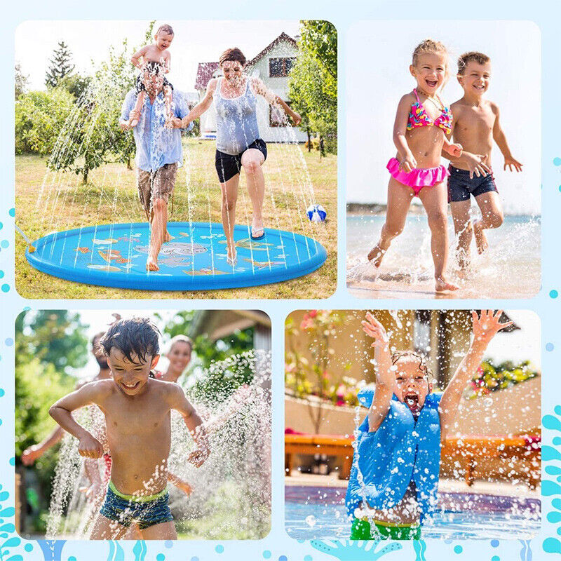170CM Outdoor Kids Splash Sprinkler Water Play Pad Mat Inflatable Spray Pool Toy