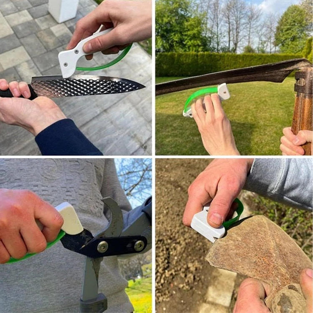 2X Portable Handheld Sharpen Knife Sharpener for Kitchen Outdoor Garden Tool