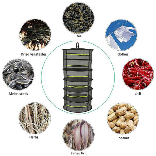 2-8 TIER DRYING NET LARGE SHELF HYDROPONIC HANGING GROW HERB PLANT DRY RACK
