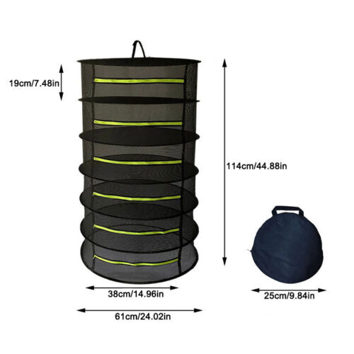2-8 TIER DRYING NET LARGE SHELF HYDROPONIC HANGING GROW HERB PLANT DRY RACK
