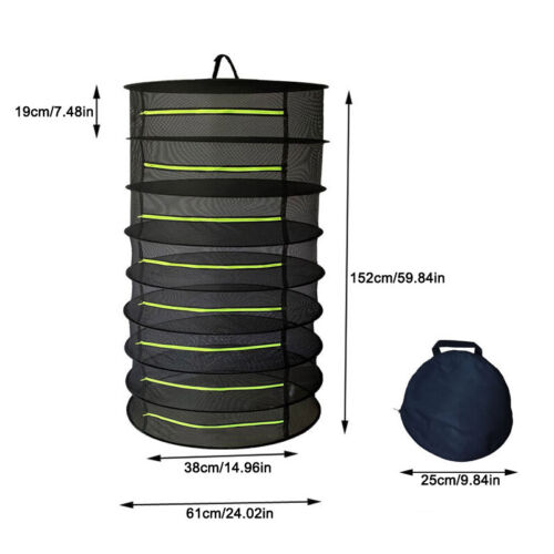 2-8 TIER DRYING NET LARGE SHELF HYDROPONIC HANGING GROW HERB PLANT DRY RACK