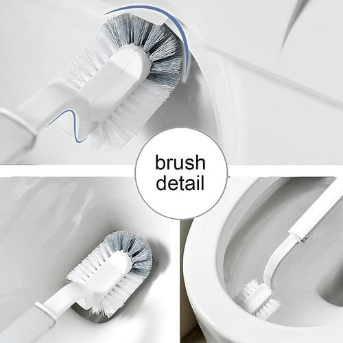 Slim Dustbin Garbage Bin With Toilet Brush Lid Bathroom Trash Can Waste Basket