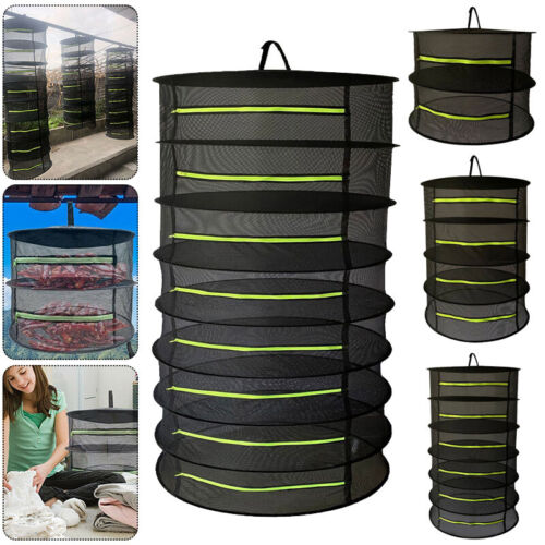 2-8 TIER DRYING NET LARGE SHELF HYDROPONIC HANGING GROW HERB PLANT DRY RACK