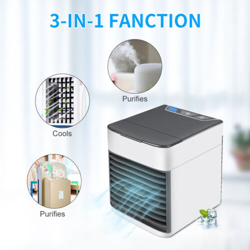 Portable Mini Air Cooler Fan Air Conditioner Cooling Fan Humidifier Desk USB Fan