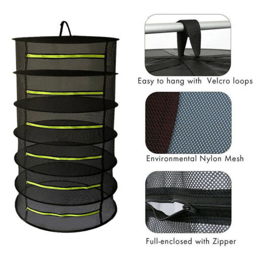 2-8 TIER DRYING NET LARGE SHELF HYDROPONIC HANGING GROW HERB PLANT DRY RACK