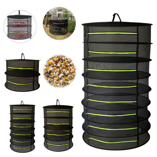 2-8 TIER DRYING NET LARGE SHELF HYDROPONIC HANGING GROW HERB PLANT DRY RACK