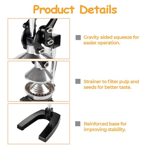 Commercial Manual Juicer Hand Press Juice Extractor Squeezer Orange Citrus