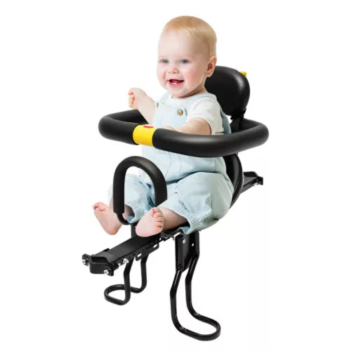 Front Mounted Child Bike Seat with Handrail Kids Seat Bicycle Detachable Armrest