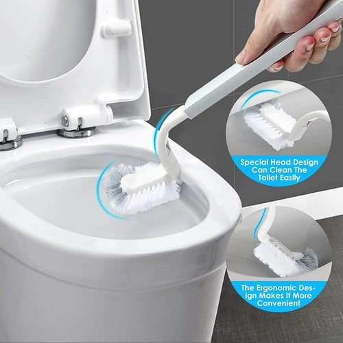 Slim Dustbin Garbage Bin With Toilet Brush Lid Bathroom Trash Can Waste Basket