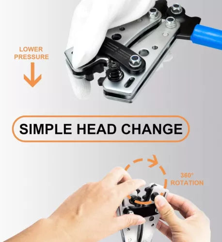 Crimping Pliers Cable Plug Terminal Hex Crimping Tool Battery Crimper 6-50Mm²