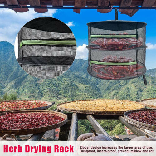 2-8 TIER DRYING NET LARGE SHELF HYDROPONIC HANGING GROW HERB PLANT DRY RACK