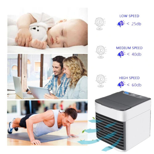 Portable Mini Air Cooler Fan Air Conditioner Cooling Fan Humidifier Desk USB Fan