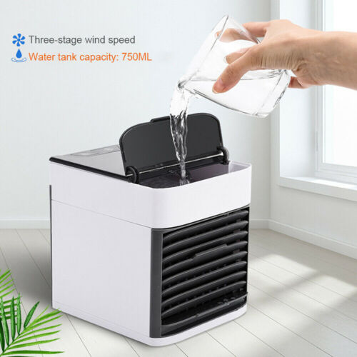 Portable Mini Air Cooler Fan Air Conditioner Cooling Fan Humidifier Desk USB Fan
