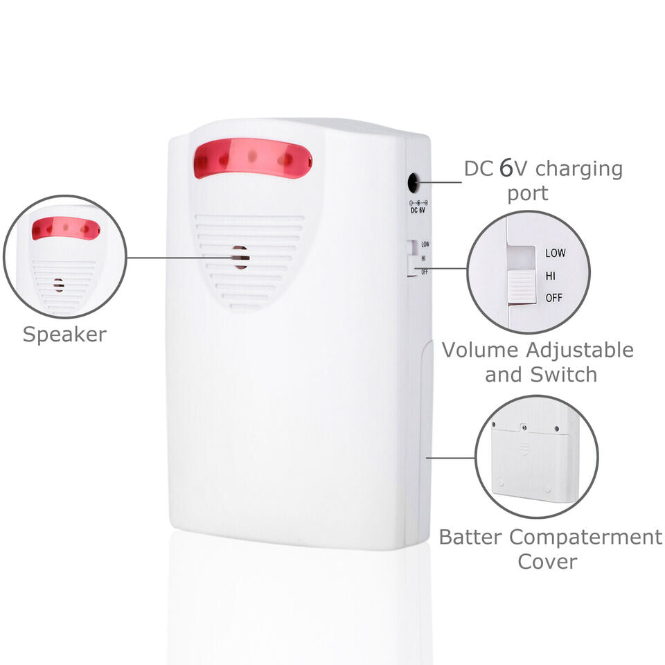 Wireless Infrared Motion Detector Sensor Alarm System Mini Motion Sensor Driveway Alert For Home, Garage, Outdoor Security
