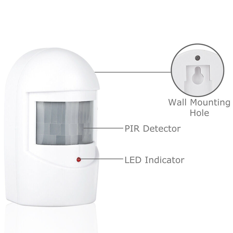 Wireless Infrared Motion Detector Sensor Alarm System Mini Motion Sensor Driveway Alert For Home, Garage, Outdoor Security