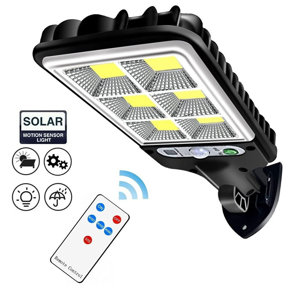 Outdoor 300W Wall LED Lights Waterproof Solar LED Lamp Security Lighting With Motion Sensor For Courtyard, Garden, Patio, Yard, Street, Basketball Court