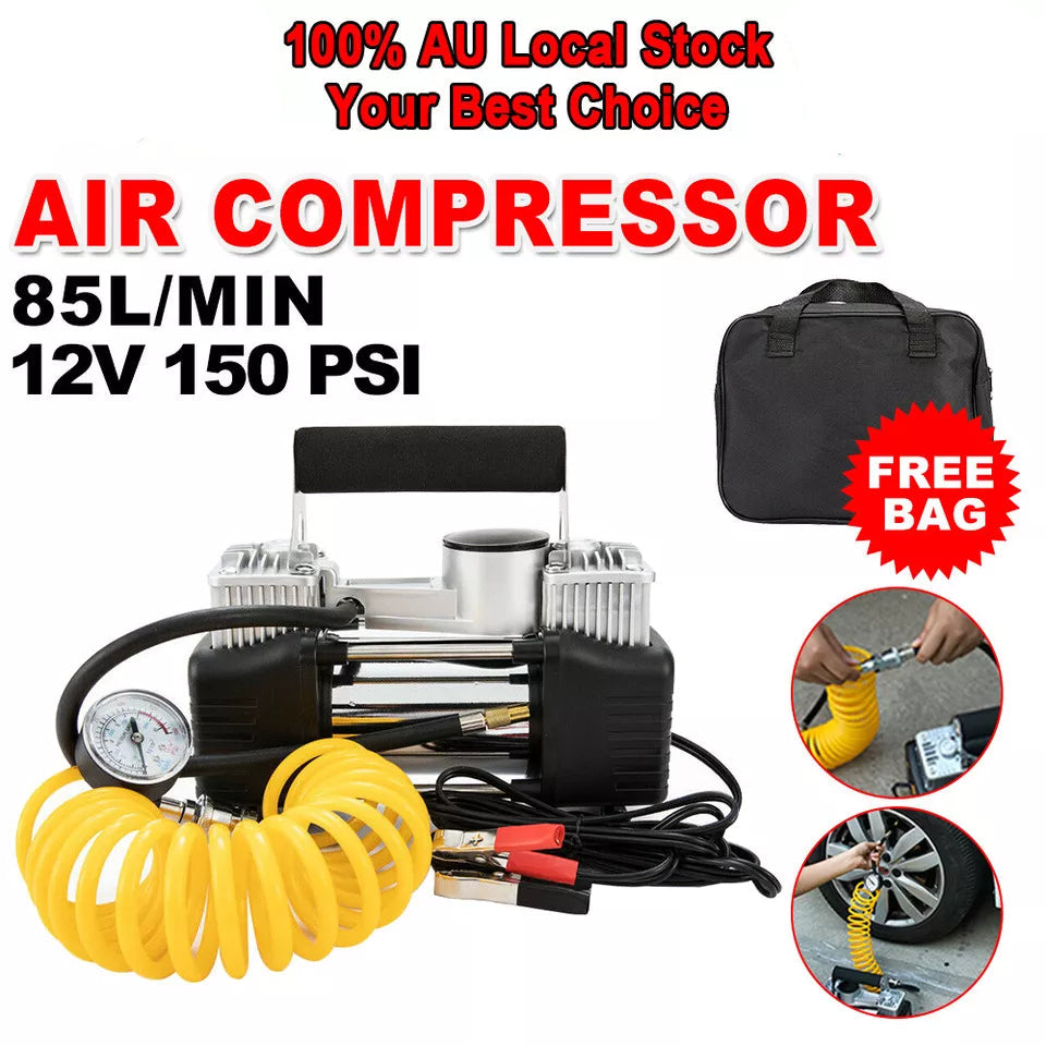 HEAVY DUTY 12V Portable Car Air Compressor Auto Tire Pump Tyre Inflator 150 PSI