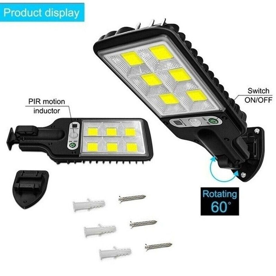 Outdoor 300W Wall LED Lights Waterproof Solar LED Lamp Security Lighting With Motion Sensor For Courtyard, Garden, Patio, Yard, Street, Basketball Court