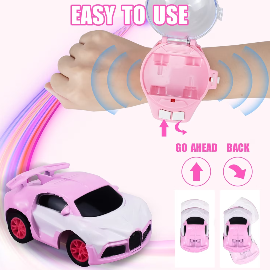 Kids Mini Electric Watch Wrist Strap Wearable Remote Control Racing Car Toy 360 Degrees Rotation Anti-interference 2.4 GHz USB Charge, For Children Indoor & Outdoor Interactive Game Toy (Copy)