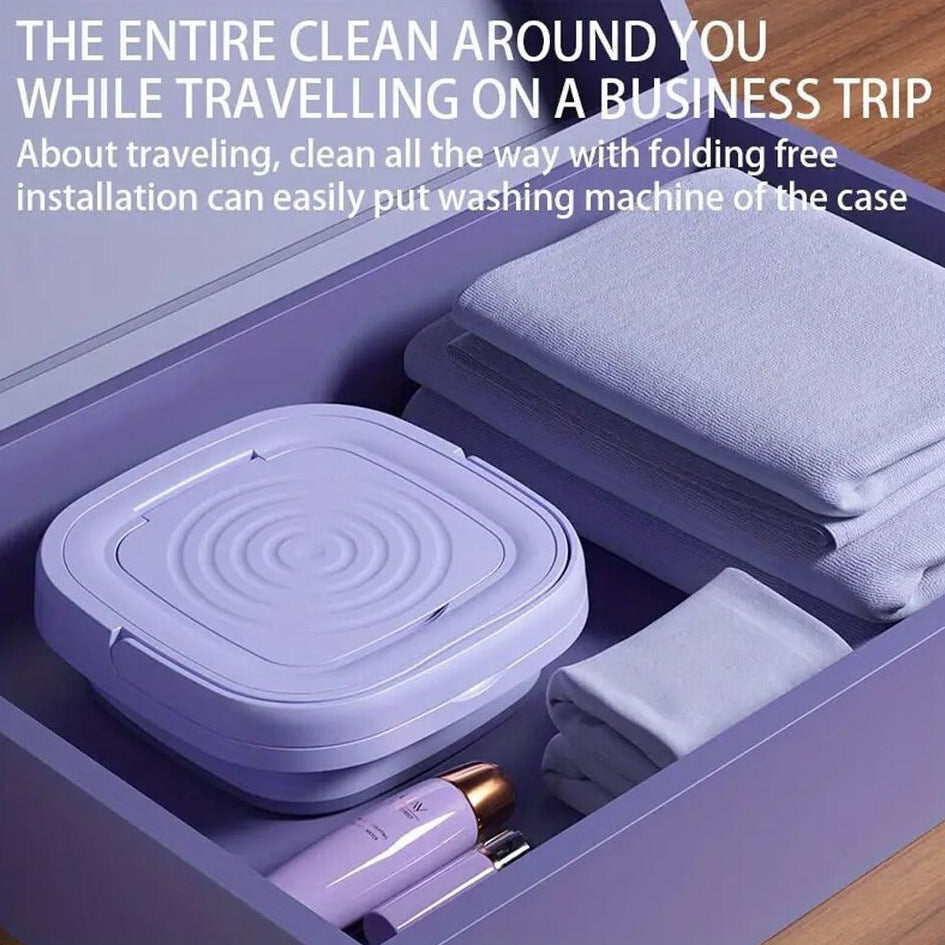 Portable Foldable Mini 8L Washing Machine Small Travel Washer With 3 Modes Timing Cleaning With Soft Spin And Draining For Household Clothes, Socks, Underwear, Baby Clothes, Towels and Small Items