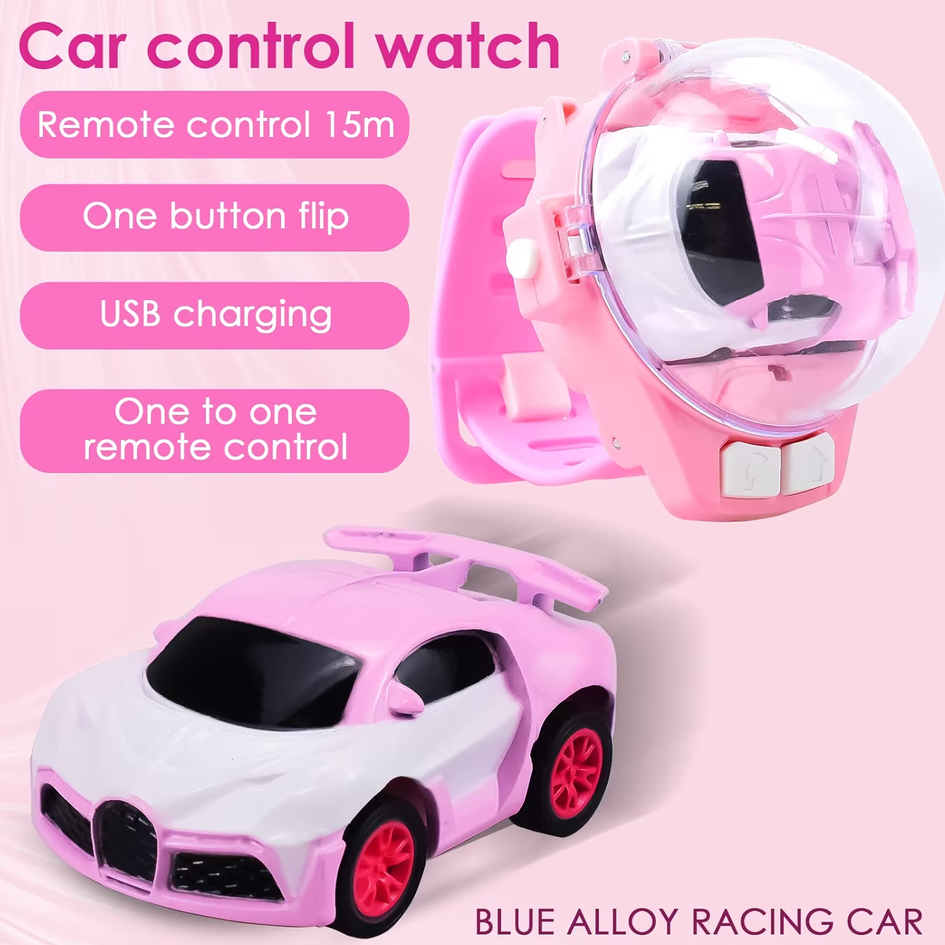 Kids Mini Electric Watch Wrist Strap Wearable Remote Control Racing Car Toy 360 Degrees Rotation Anti-interference 2.4 GHz USB Charge, For Children Indoor & Outdoor Interactive Game Toy (Copy)