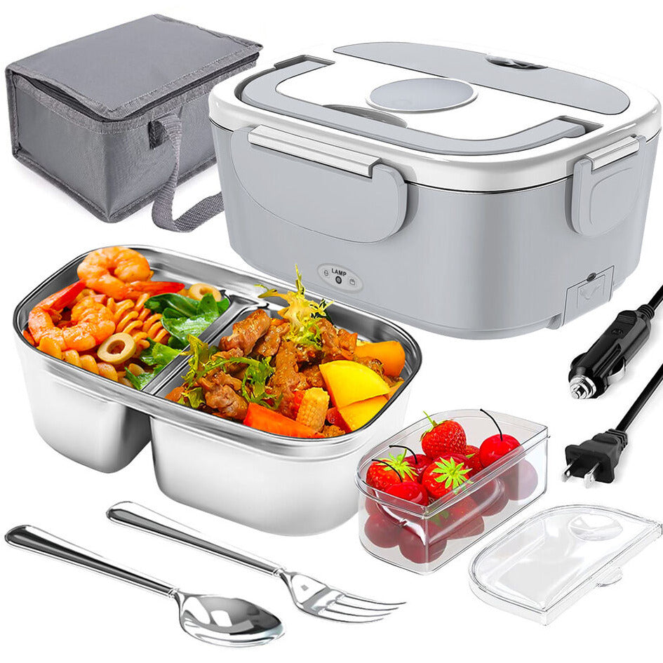 1.5L Portable Electric Heated Car Plug Heating Lunch Box Bento Fast Heating Food Warmer with Food Grade Stainless Steel Container